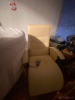 Masážne elektrické kreslo – vyhrievanie, 4 intenzity, koža - 4