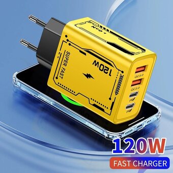 120W Rychlonabíječka GaN 4portová PD USB Typu-C - 4
