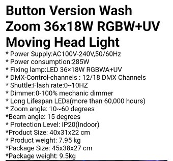 Shehds Led36x18 RGBWA + UV zoom - 4