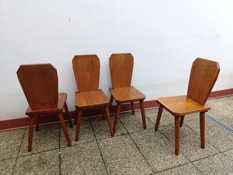 4 židle, masív, rustikální/selský nábytek - 4