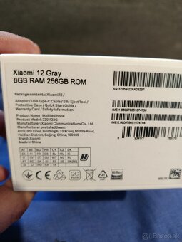 Predám xiaomi 12 8/256GB - 4