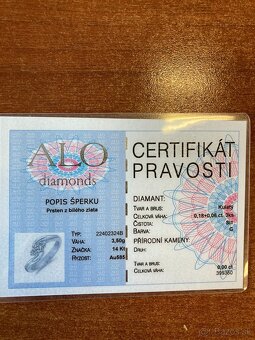 Zásnubný prsteň z bieleho zlata s diamantmi - 4