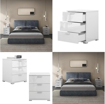 🛏️ NOČNÝ STOLÍK VICCO „MARSEILLE“ – BIELY VYSOKÝ LESK - 4