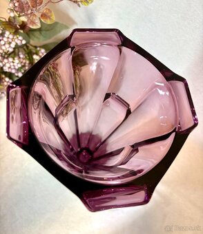 Fialová uranova vaza ART Deco top stav - 4