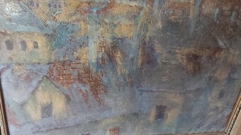 Predám starú olejomalbu na sololite sig. Maran G.S. Pražské - 4