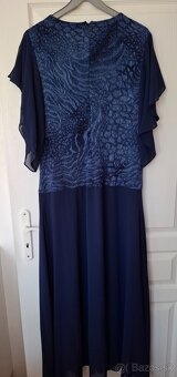 Šaty spoločenské modré 48 - 50 - 4