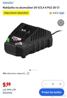 Parkside nabíjačka + akumulátor 20 V/2 Ah - 4