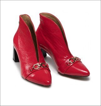 Červené kožené čižmy v.40 - 4