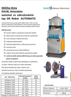 Dělička těsta Daub DR automat - 4