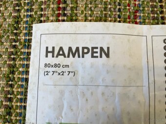 IKEA Hampen zelený koberec 2ks 80x80cm - 4