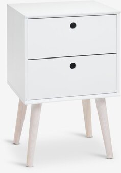 Postel biela 80 x 200 Drevona TADE a nočný stolík biely - 4
