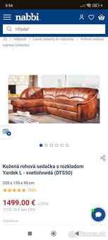 Rohová kožená sedacia súprava - 4