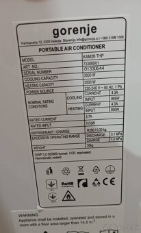Predám mobilnú klimatizáciu Gorenje - 4