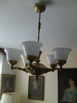 starožitný kovový luster - 4