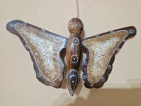 Dreveny motyl na stenu - dekoracia - 4
