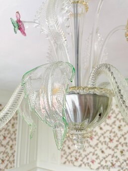 Výnimočný Murano luster – 4-ramenný, ručne fúkané sklo, 24 k - 4
