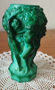 Starožitná váza -Art Deco - malachit - 4