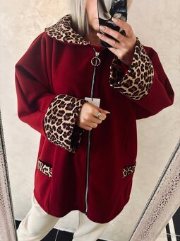 Damsky oversize kabatik bordo - 4