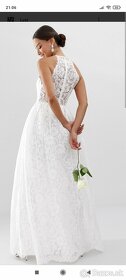 Svadobné biele čipkované šaty - 4
