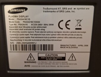 TV Samsung PS42A416C1D - 4