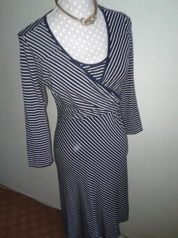 modro biele elastické šaty Tom Tailor veľ. S - 4