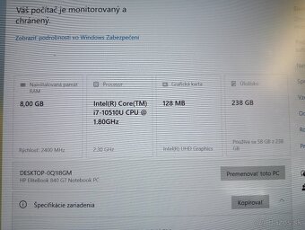 predám notebook HP ELITEBOOK 840 G7 ,WINDOWS 10 - 4