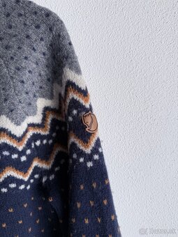 Vlnený sveter Fjallraven Ovik Knit Sweater M Dark Navy - 4