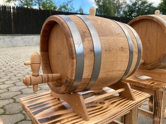 Nové drevené dubové sudy - 3l a 5l a 10l - dubové drevo - 4