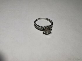 Zásnubný prsteň biele zlato 585 - veľkosť 52 - 4