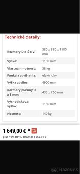 Viacúčelový elektrický prenosný zdvihák cena 900€ - 4