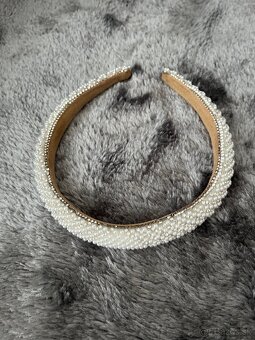 Štrasová a perličková čelenka - 4