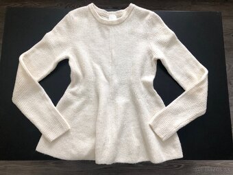 Biely vlnený sveter H&M, veľk. L - 4