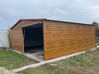 Plechová garáž 6x5m drevodekor - 4