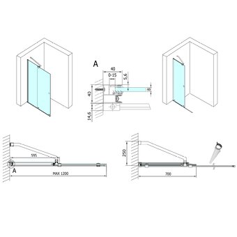 sprchová zástena Polysan walk-in 120 cm MS5-120 - 4
