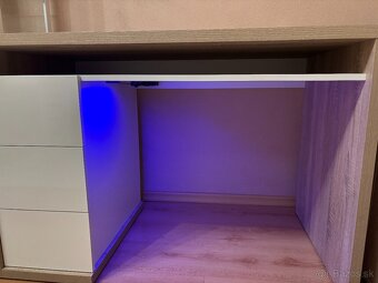 Písací stôl dub sonoma s LED osvetlením - 4