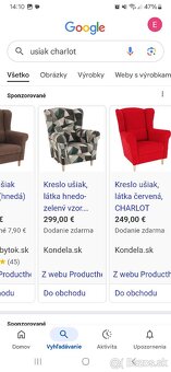 Sivomodre kreslo/usiak Charlot, vzor patchwork - 4