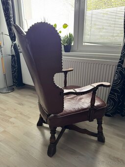Artifort vintage kožená stolička – originál z 60.–70. rokov, - 4