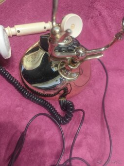 Zlatý telefón na pevnú linku, starožitný ale funkčný - 4
