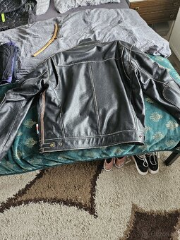 Pánska kožená moto bunda W-TEC Black Cracker - čierna - 4