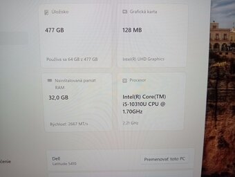 predám Dell Latitude 5410 , Intel core i5 , ssd , 32gb ram - 4