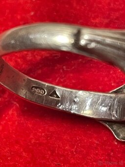 starozitny strieborný prsteň -monogram CS - 4