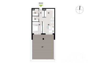 Predaj 2 izbového bytu s terasou v novostavbe vo Zvolene - 4