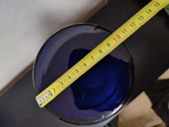 Váza sklo farebné+zlatá potlač - 4