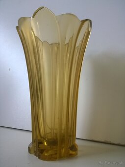 Art deco -Váza -jantárove sklo -Hloušek - 4