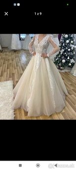 Svadobné šaty čipkované ivory - 4
