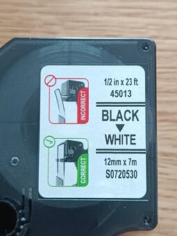 Páska do štítkovača Dymo D1, biela/čierna, 12 mm - 4