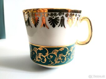 Kávovy servis porcelán - 6+4 šálky + podšálky Stržná - 4