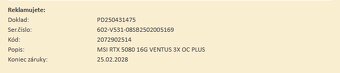 MSI GeForce RTX 5080 VENTUS 3X PLUS/OC/16GB/GDDR7 - 4