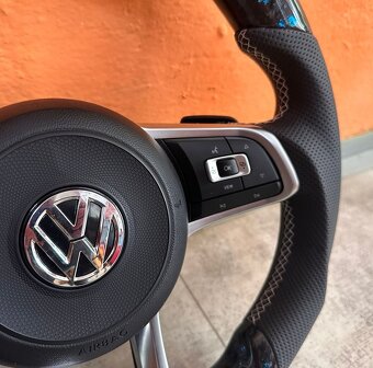 VOLANT VOLKSWAGEN R RLINE GTD GTI - KOZA / Modry KARBÓN - 4