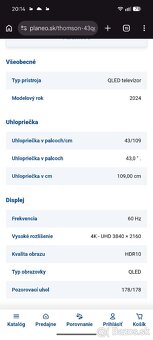 Smart TV Thompson 4K, 43"/109cm - 4